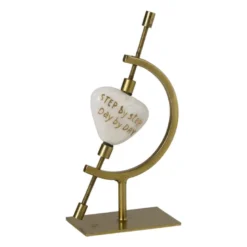 Houder met steen - goud - 14x8x5 cm - Happy at Home by Sanny