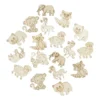 Houten dieren - bruin - set van 36