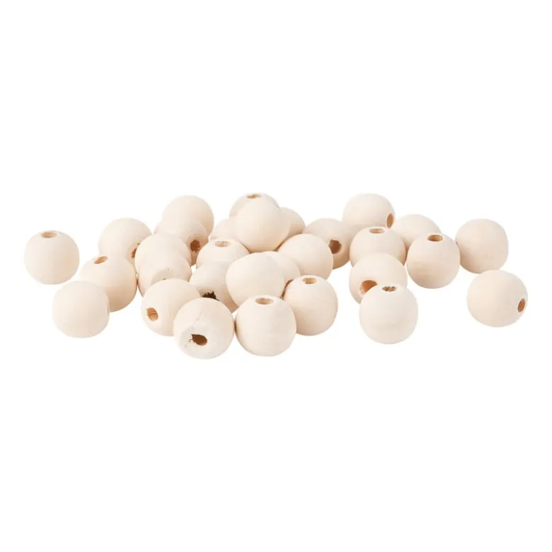 Houten kralen - naturel - 30 stuks