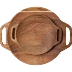 Hugo Kennis borrelplank groot - bruin - ø26 cm