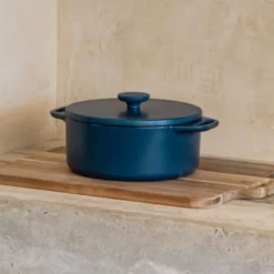 Hugo Kennis braadpan met deksel - gietijzer - blauw/zwart - ø24 cm