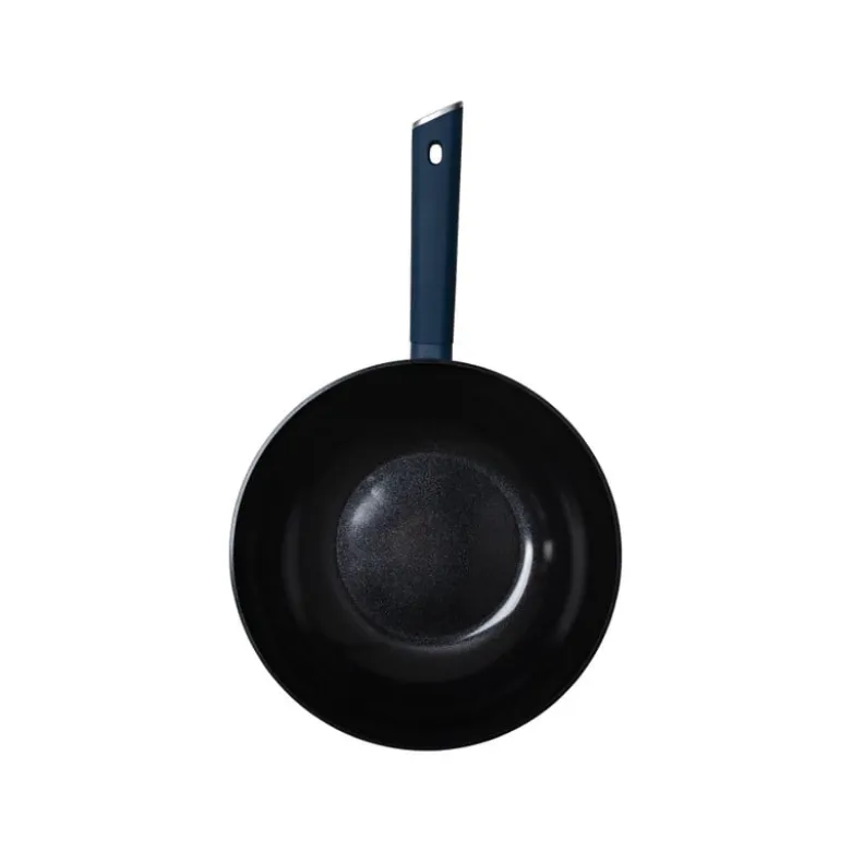 Hugo Kennis wokpan - blauw/zwart - ø28x8 cm