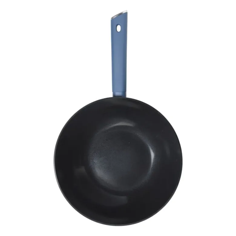 Hugo Kennis wokpan - blauw/zwart - ø28x8 cm