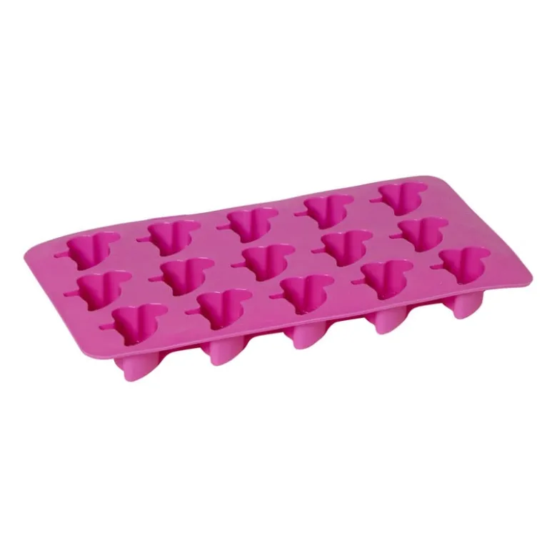 Ijsblokjesvorm flamingo - roze - 10 ijsblokjes
