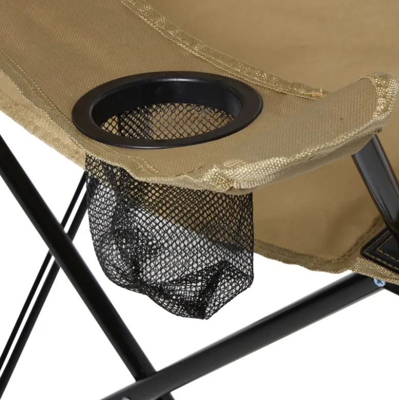 Inklapbare campingstoel - beige - 80x75x50 cm