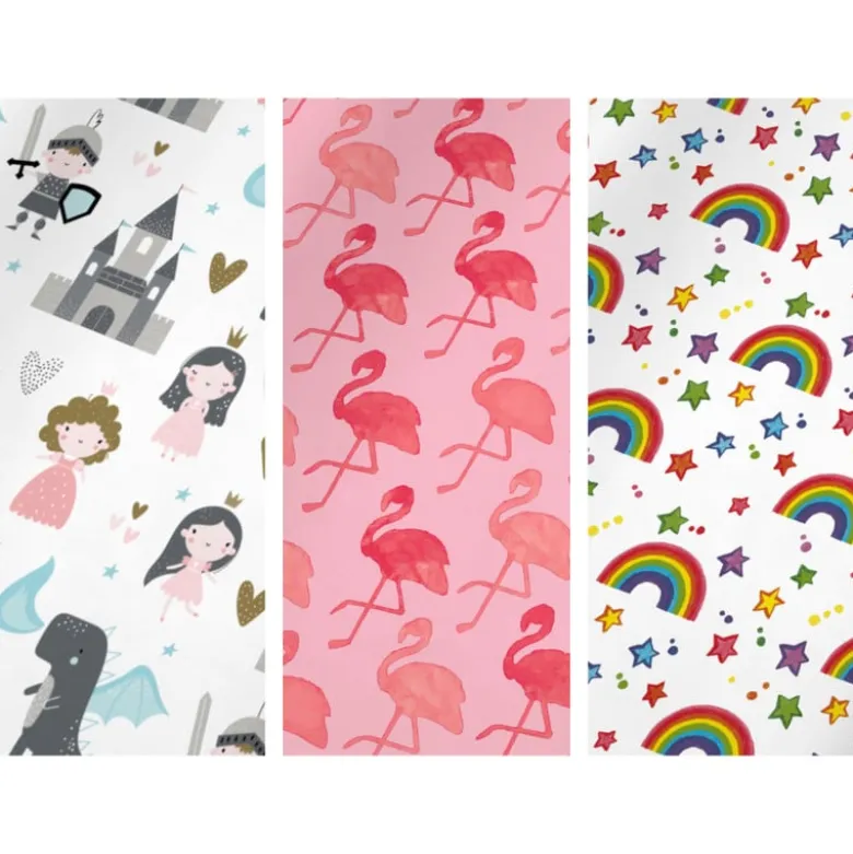 Inpakpapier flamingo/regenboog - diverse varianten - 70x200 cm