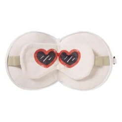 2-in-1 reiskussen teckel met oogmasker - beige
