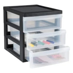Iris ladesysteem A5 - 3 lades - zwart - 26x22x19 cm