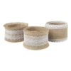 Jute met kant op rol - set van 3 - diverse varianten