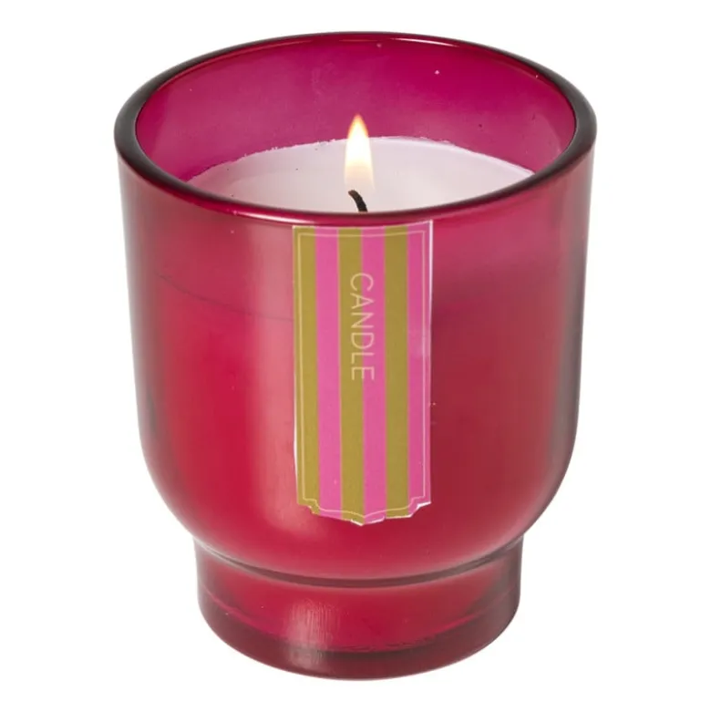 Kaars in glas - roze - ø7.5x8.5 cm
