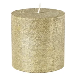 Kaars rustiek - goud - 10x10 cm