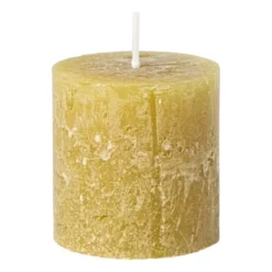 Kaars rustiek - olijfgroen - ø7x7 cm