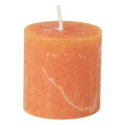 Kaars rustiek - oranje - ø7x7 cm