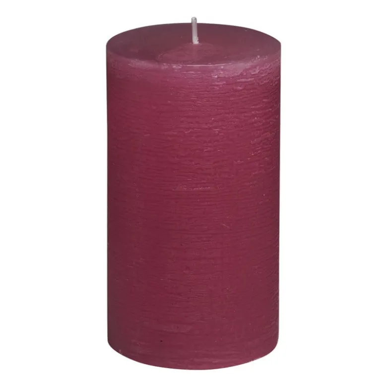 Kaars rustiek - rood - 7x12 cm