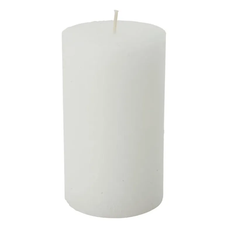 Kaars rustiek - wit - 7x12 cm