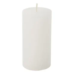 Kaars rustiek - wit - 5x10 cm