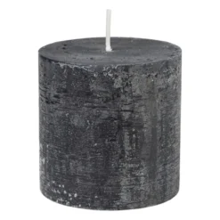 Kaars rustiek - zwart - ø10x10 cm