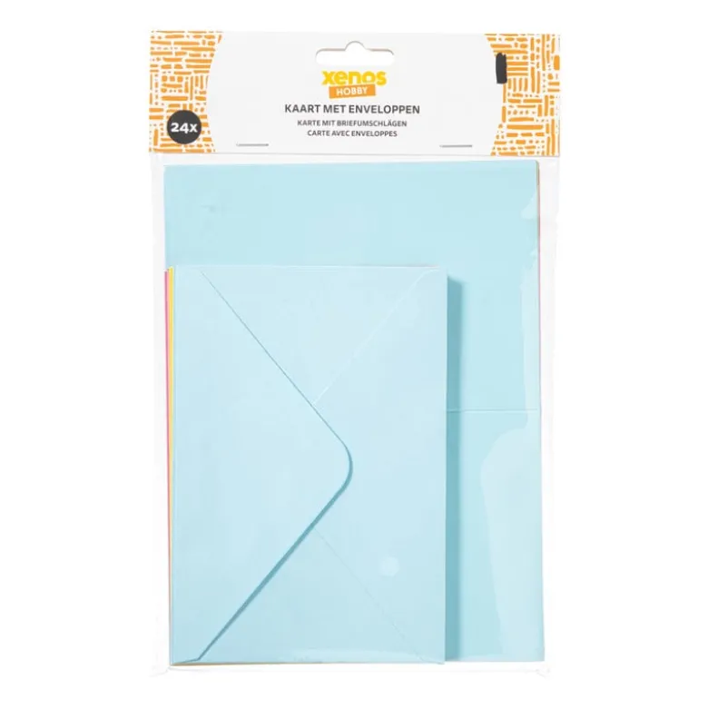 Kaart met enveloppen - multikleur - set van 24