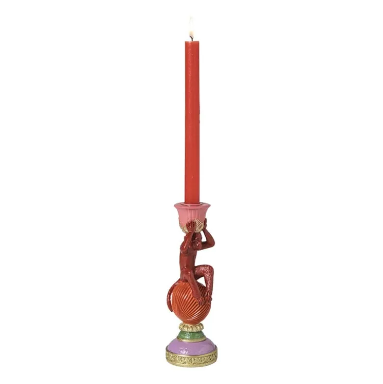 Kandelaar aap - multikleur - ø8x22.5 cm