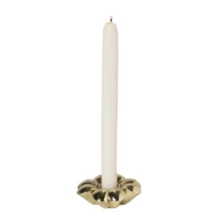 Kandelaar bloem - goudkleurig - ø8.5x3 cm