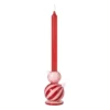 Kandelaar kerstbal groot - rood/roze - ø7.8x12.5 cm