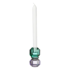 Kandelaar kristal - groen/paars - ø5.5x9 cm