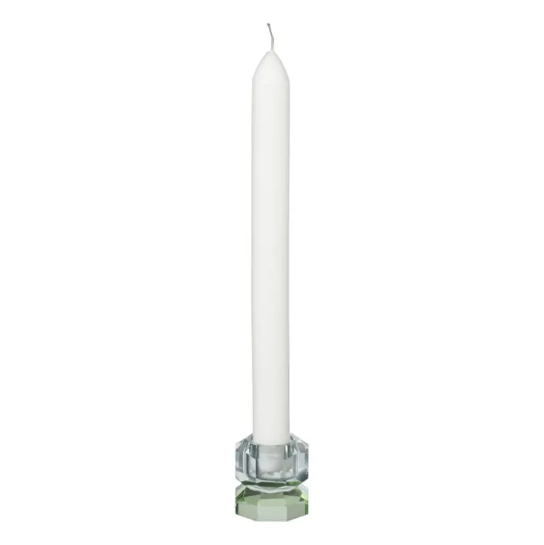 Kandelaar kristal 2-laags - blauw/groen - 4x4x4 cm