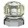 Kandelaar kristal 2-laags - geel/grijs - 4x4x4 cm