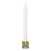 Kandelaar kristal 2-laags - oker/groen - 4x4x4 cm