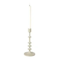 Kandelaar middel - beige - ø10x23.5 cm