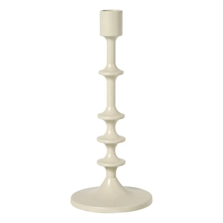 Kandelaar middel - beige - ø10x23.5 cm