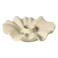Kandelaar wave - beige - ø12x3.5 cm
