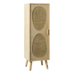 Kast Flores hoog met ovalen vlakken - bruin - 125x40x37.5 cm