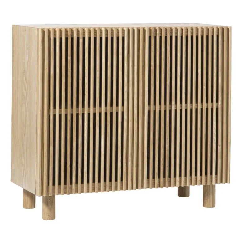 Kast Japandi met 2 deuren - bruin - 80x72x33 cm