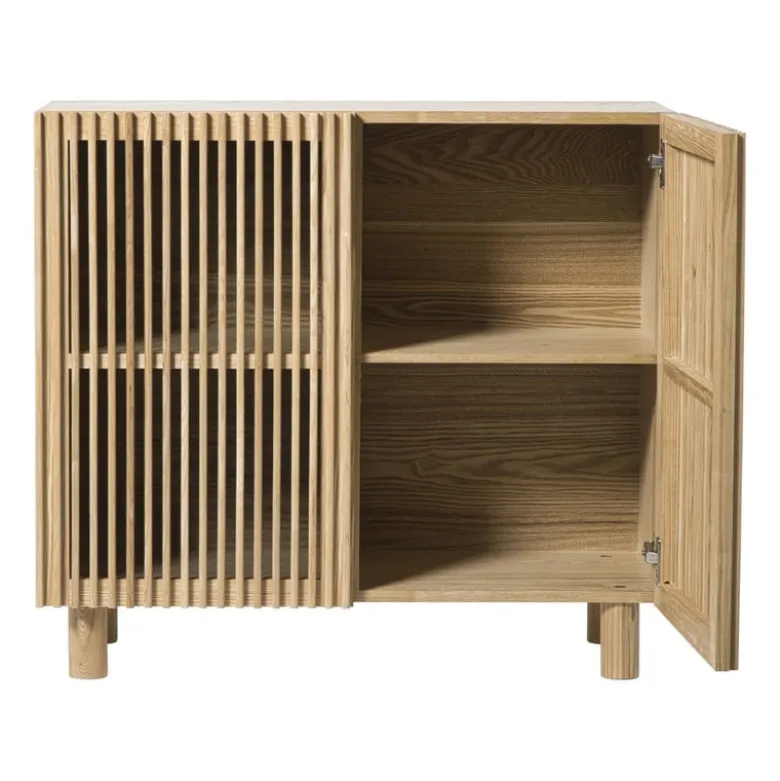 Kast Japandi met 2 deuren - bruin - 80x72x33 cm