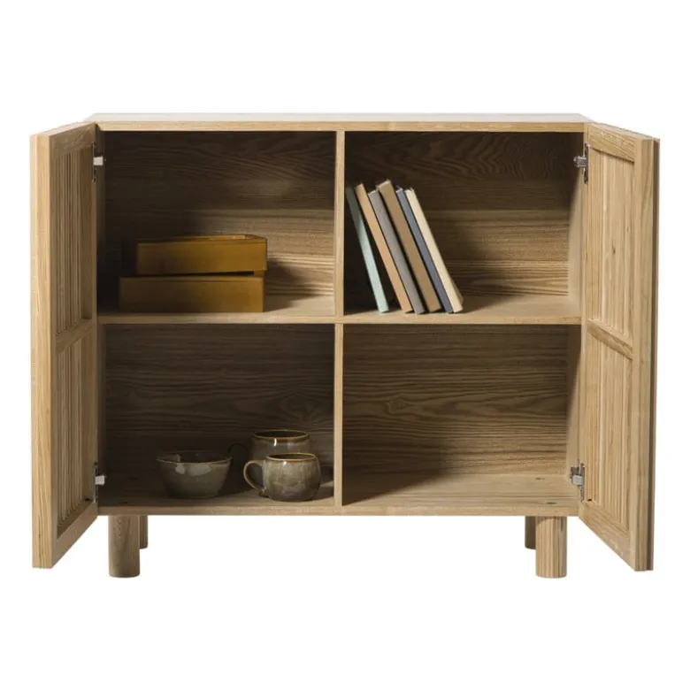 Kast Japandi met 2 deuren - bruin - 80x72x33 cm
