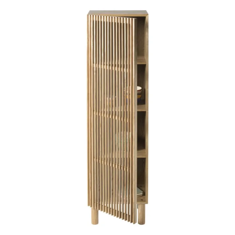 Kast Japandi smal - bruin - 145x40x33 cm