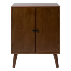 Kastje retro met 2 deuren - donkerbruin - 76x60x31.5 cm