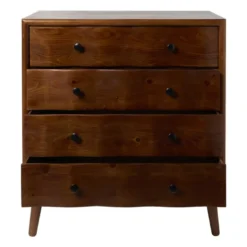 Kast retro met 4 lades - donkerbruin - 87.5x80x40.5 cm