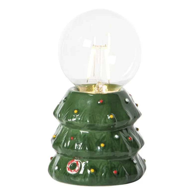 Kerst tafellamp - groen - ø9x16 cm