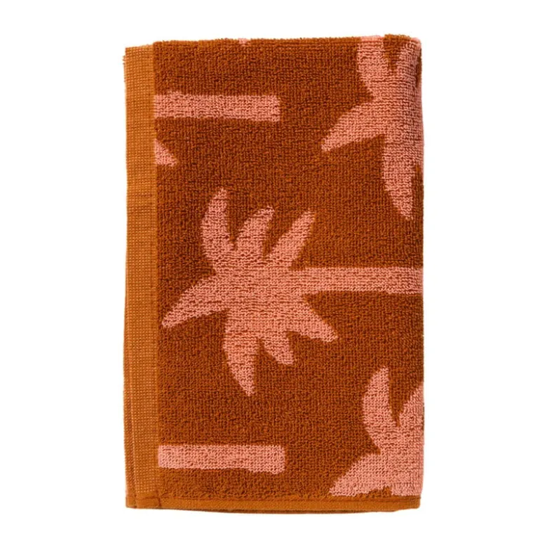 Keukendoek palmboom - roze/bruin - 50x50 cm