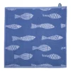Keukendoek vissen - blauw/wit - 50x50 cm