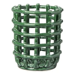 Keukengerei pot keramiek - groen - ø13.5x17 cm