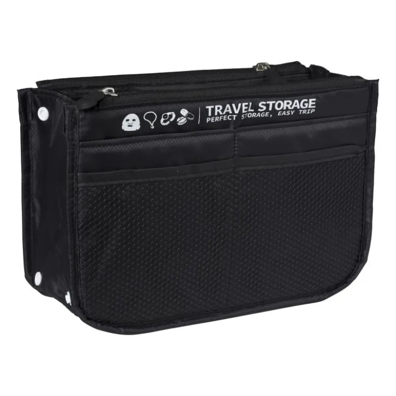 Koffer/tas organizer - zwart - 26x9x17 cm