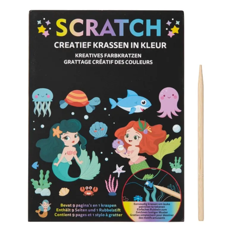 Krasboek zeemeermin - 13x18 cm