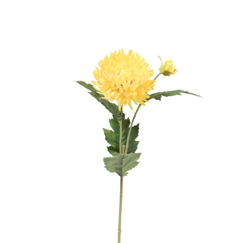 Kunstbloem chrysant - geel - 60 cm