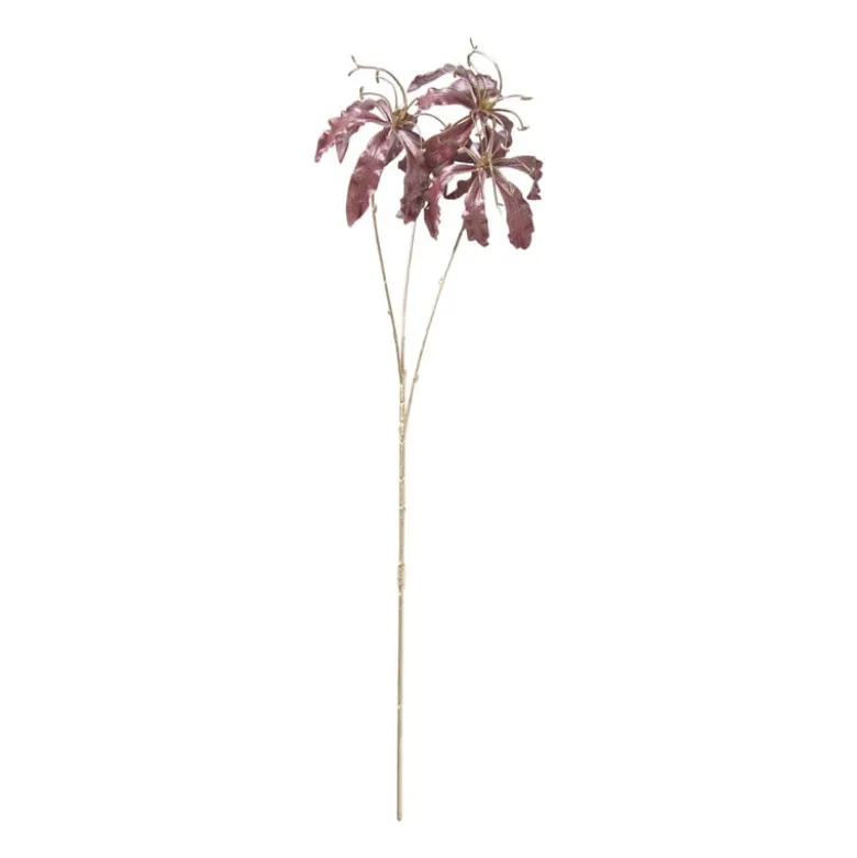 Kunstbloem gloriosa - goudkleurig/rood - 60 cm