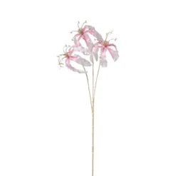 Kunstbloem gloriosa - goudkleurig/roze - 60 cm
