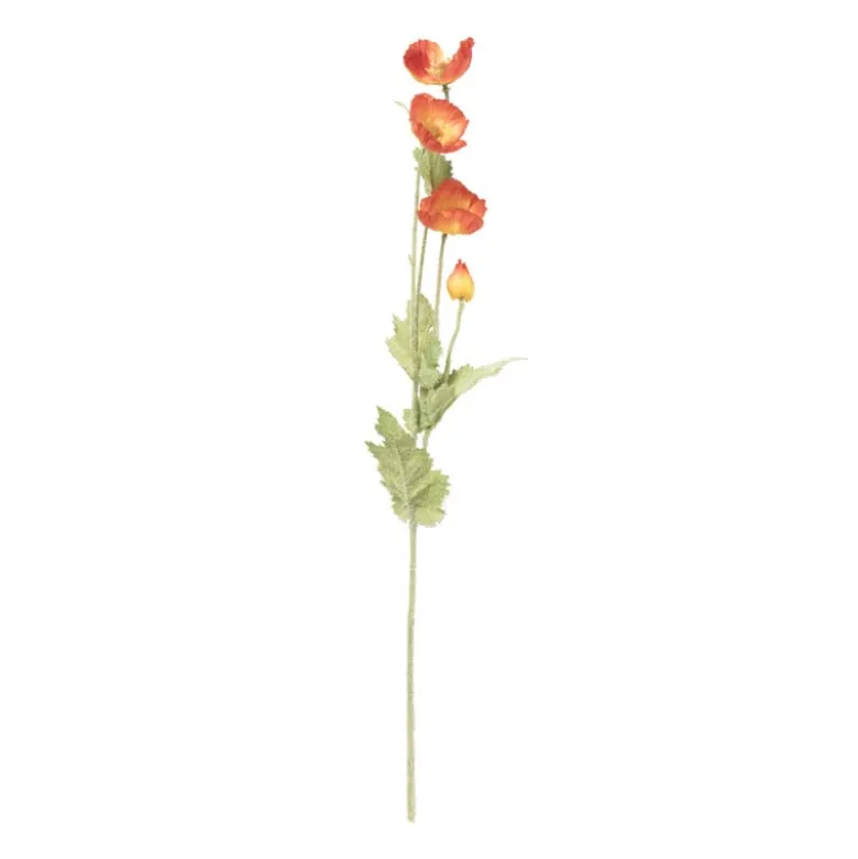 Kunstbloem klaproos - oranje - 60 cm