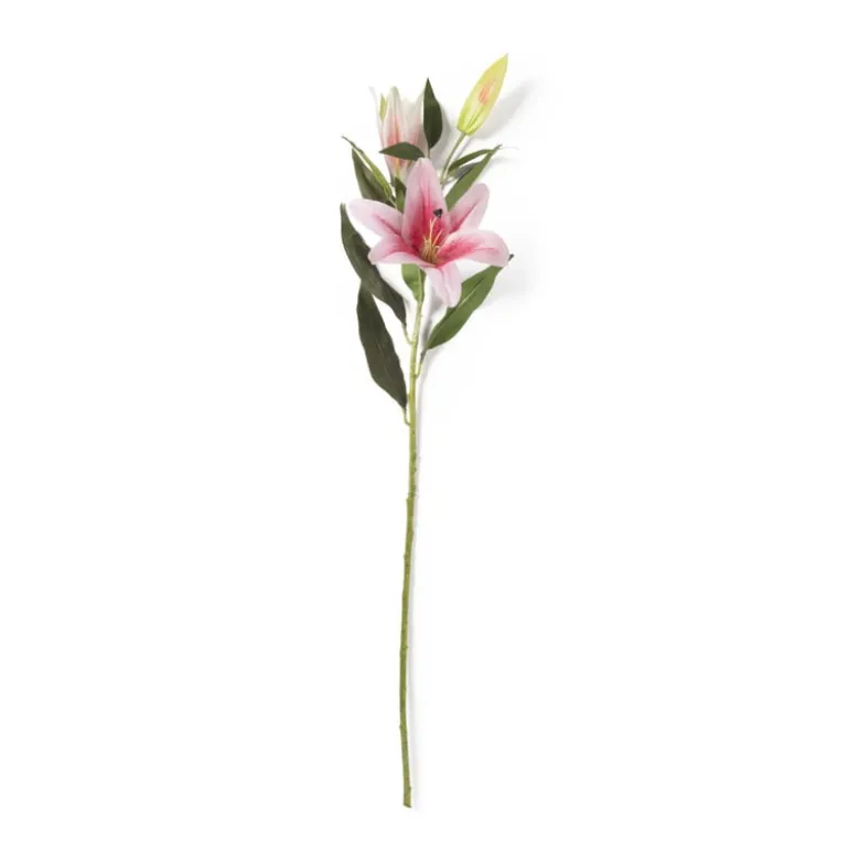 Kunstbloem lelie - roze - 91 cm
